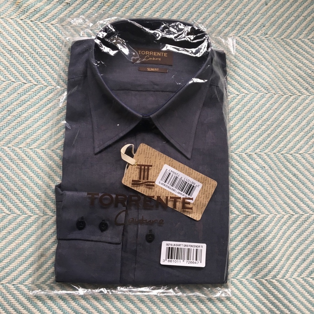 Men’s Torrente Couture Slim Fit Linen Shirt